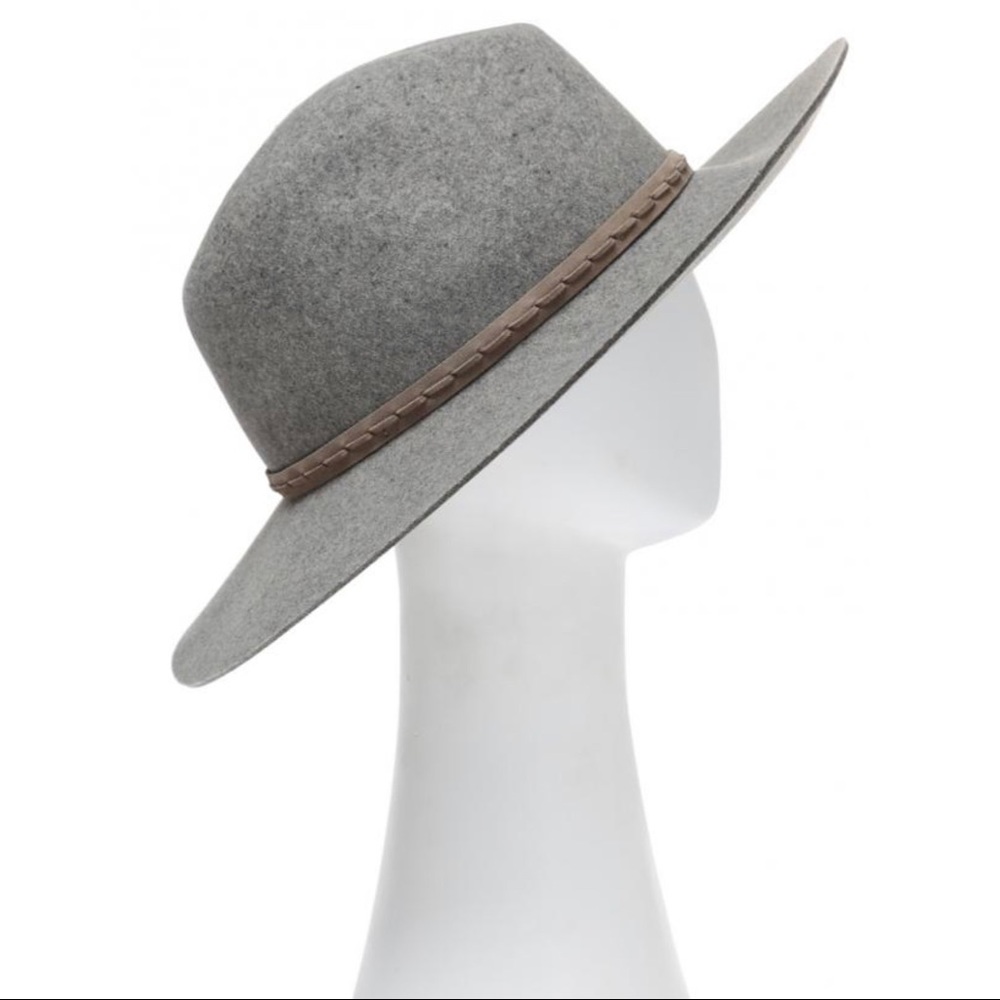 RAG & BONE Wide Brim Wool Fedora Oxford Grey